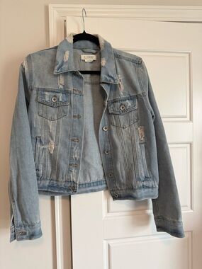 Light Wash Distressed Denim Jacket